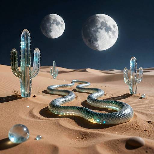 Glass Dunes Beneath Twin Moons