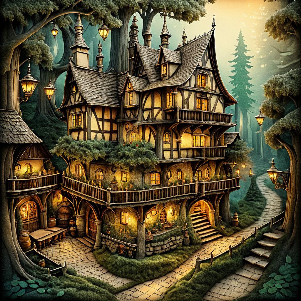 Whimsical Medieval Tavern in the Trees