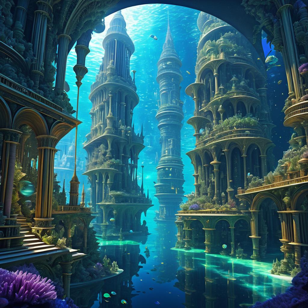 Enchanting Underwater City Artwork