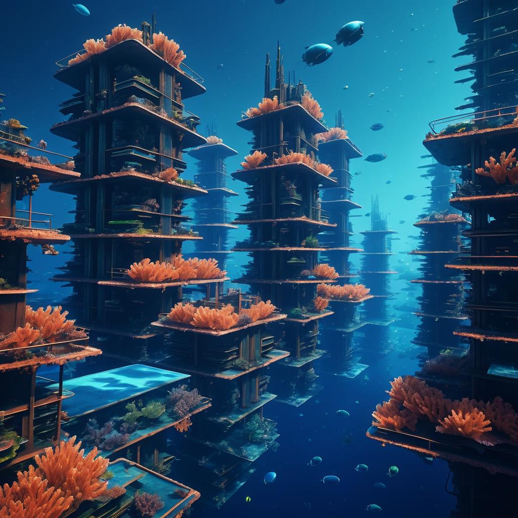 Dystopian Underwater City in Beeple Style