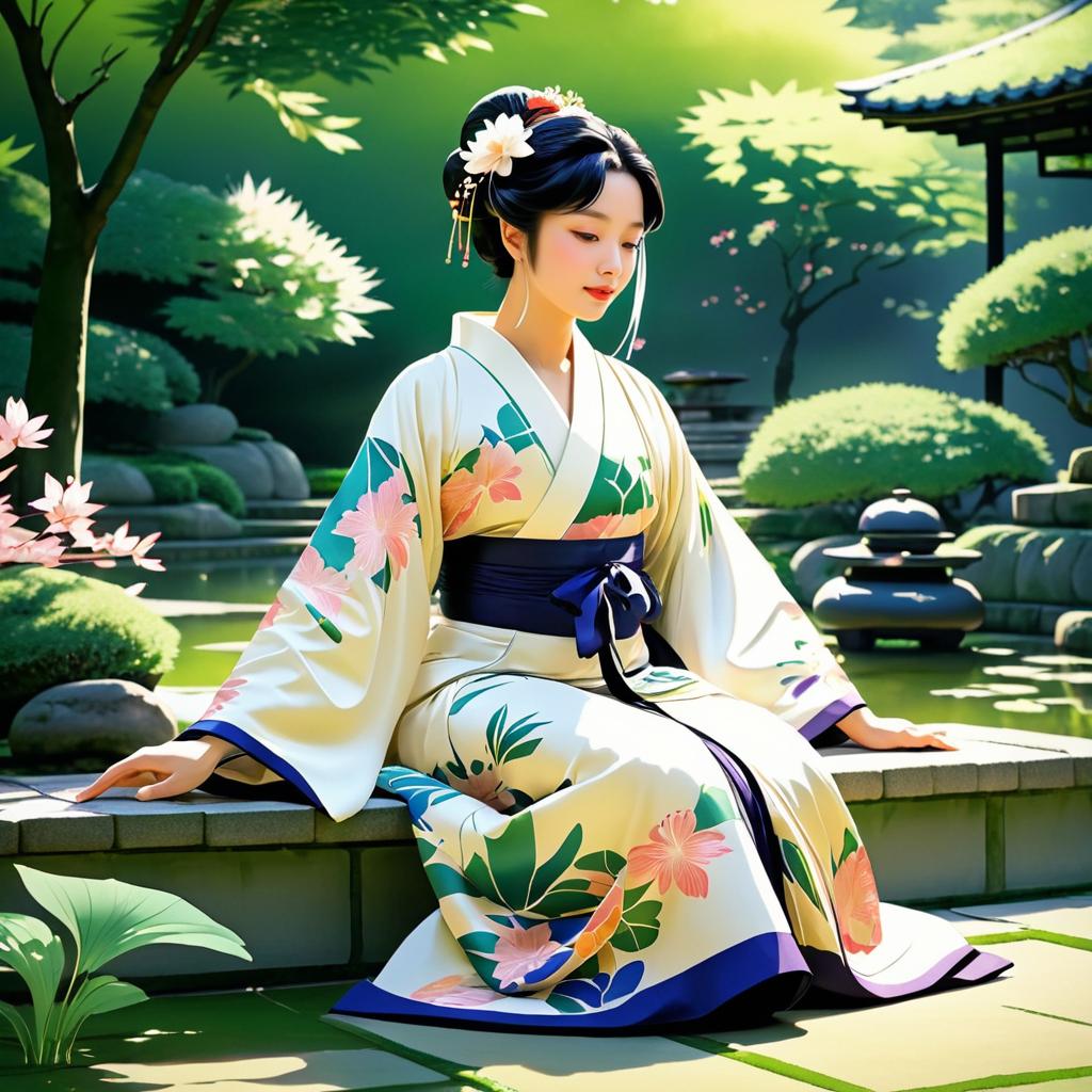 Serene Dancer in Tranquil Garden