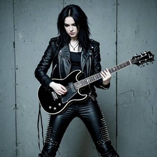 Female Rock Guitarist in Gothic Metal Style