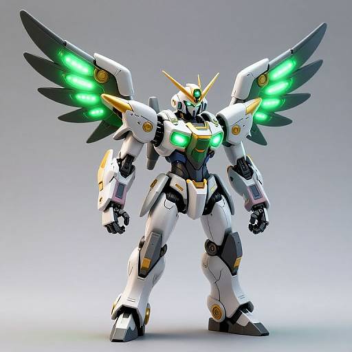 Cyberpunk Winged Robot Sculpture