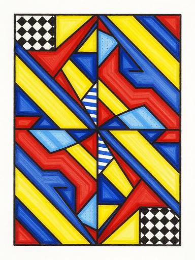 Bright Zig Zag Geometric Patchwork