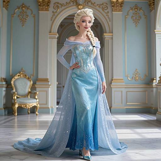 Elegant Elsa in a Grandiose Setting