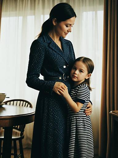 Cinematic Family Photo of Mother and Daughter