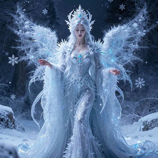 Majestic Snow Deity in Frost