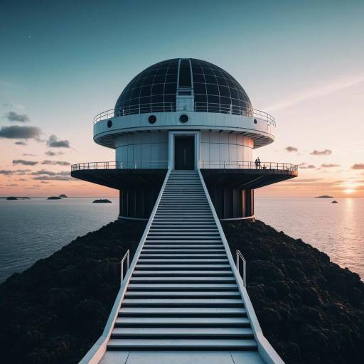 Neo-Futuristic Observatory at Sunset
