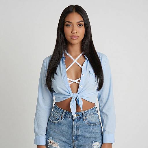 Confident Young Woman in Casual Outfit