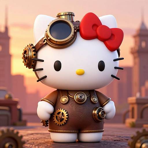 Steampunk Hello Kitty in Vintage City