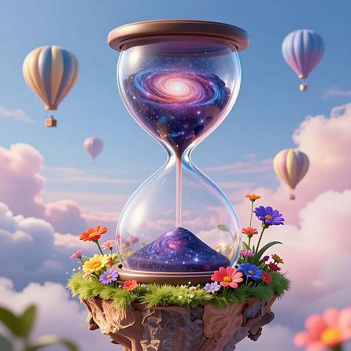 Surreal Cosmic Hourglass Landscape