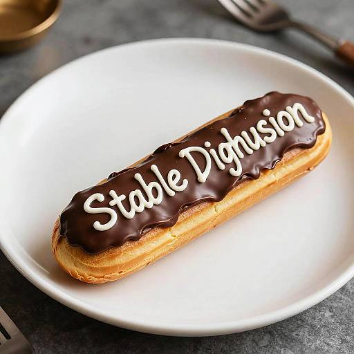 Gourmet Chocolate Eclair with Icing Text