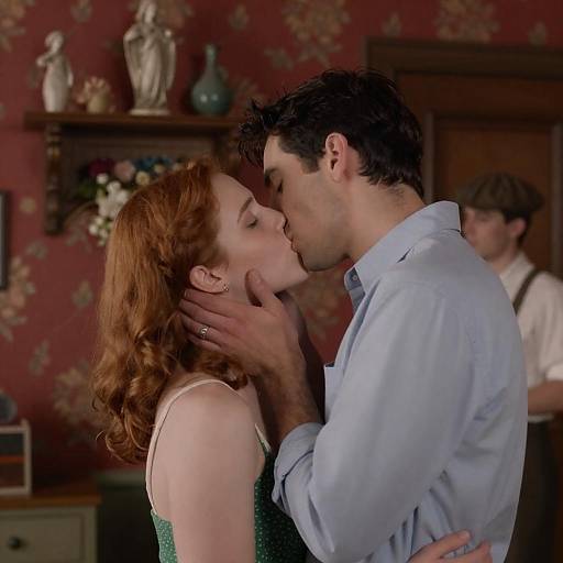 Vintage Room Passionate Kiss Scene