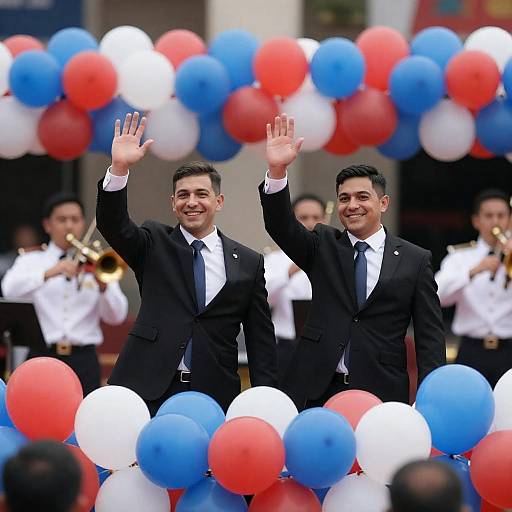 Parade Wave with Patriotic Balloons