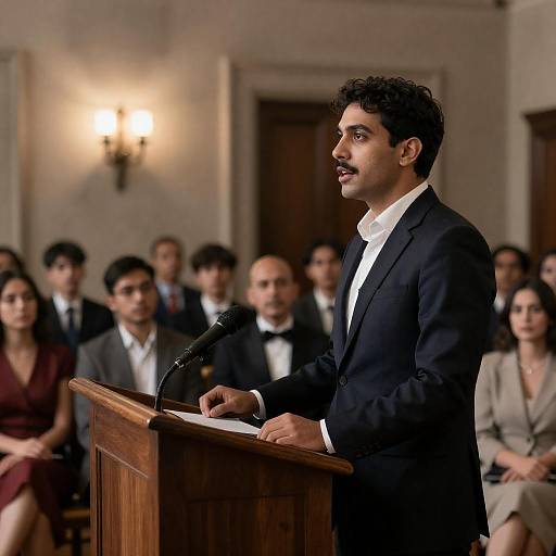 Speaker at Vintage Stone Walled Hall