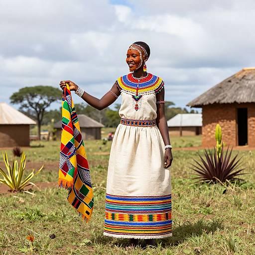 South African Xhosa Bride in Traditional Attire