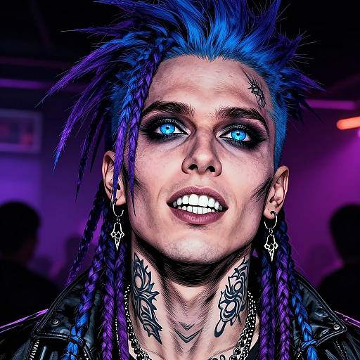 Ultra-Detailed Cybergoth Punk Portrait