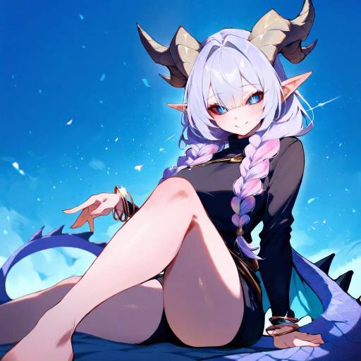Enchanting Dragon Girl in Sporty Attire