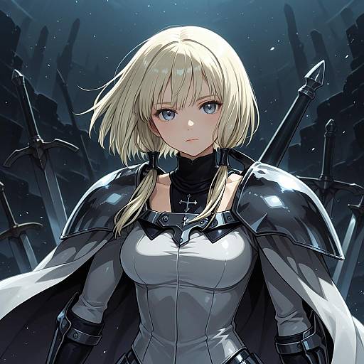 Illustration of Clare (claymore), claymore (series) in the style of Heebee