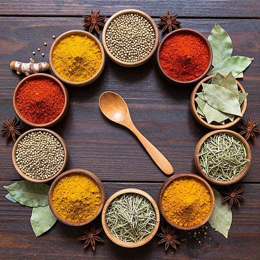 Top View Colorful Spices Arrangement