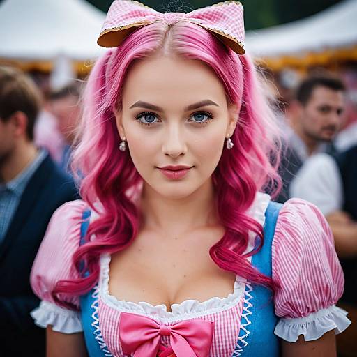 Solo Girl in Pink Oktoberfest Costume
