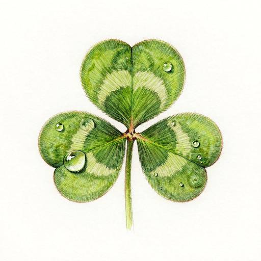 Hyper-Realistic Four-Leaf Clover Illustration