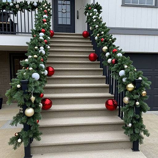 Festive Outdoor Christmas Staircase