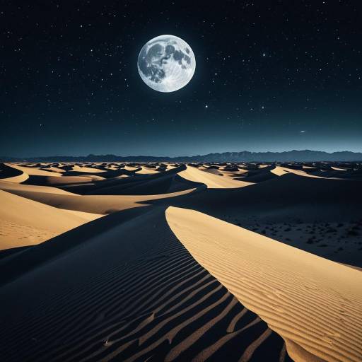 Majestic Desert Dunes Under Full Moon Majestic Desert Dunes Under Full Moon