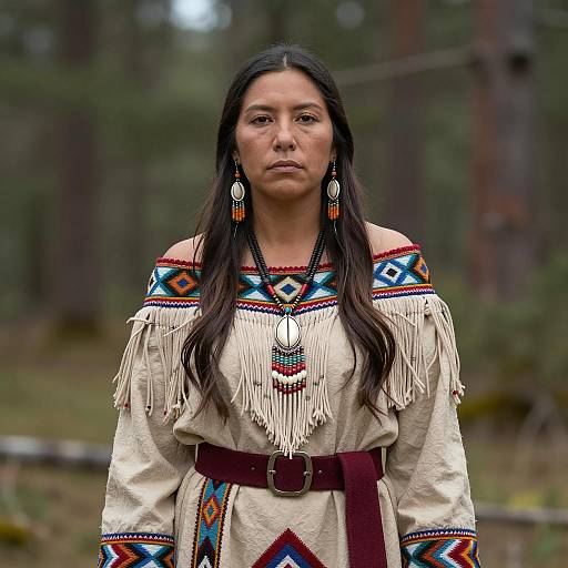 Elegant Native American Princess in Nature