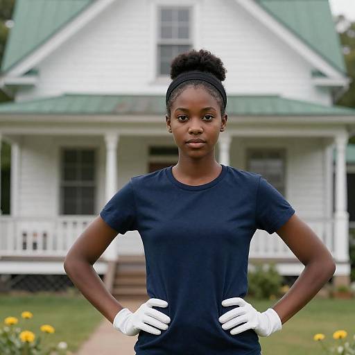 Young Black Woman at Vintage House