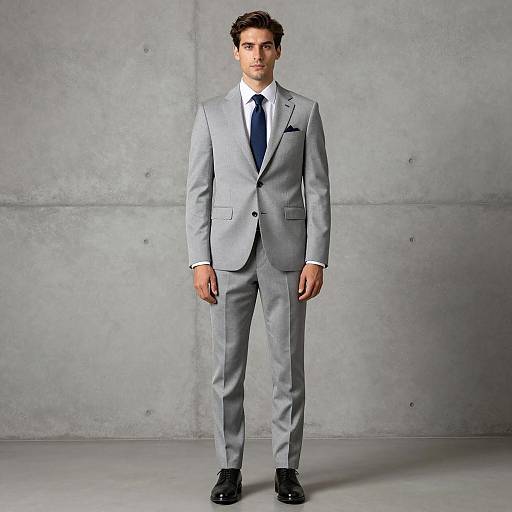 Man in Light Grey Suit Standing