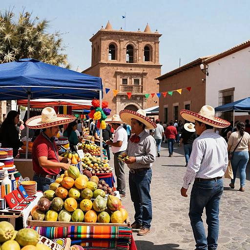 Vibrant Mexican Street Market Scene