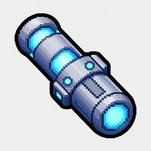 Futuristic 2D Charged Particle Cannon Sprite