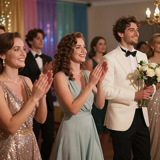 Festive Dance Party in Dim Light