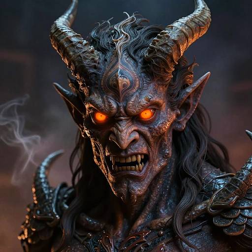 Intricate Humanoid Demon Portrait