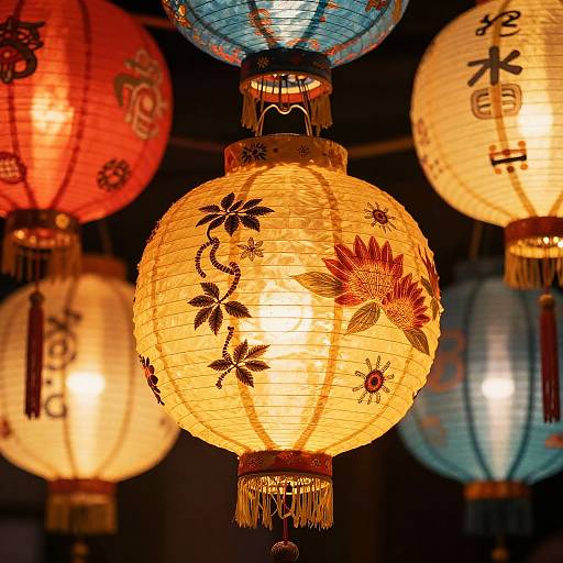 Vibrant Paper Lantern Festival Scene