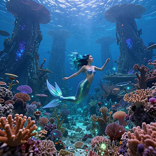Enchanting Underwater Mermaid Realm