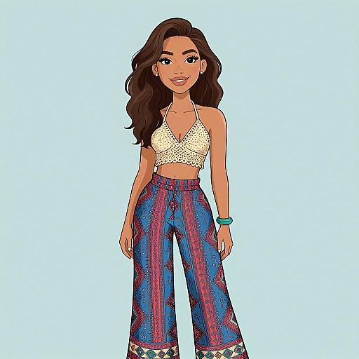 Bohemian Woman in Stylish Outfit