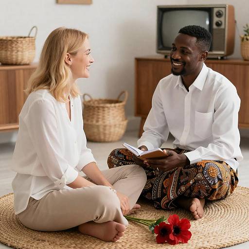 Joyful Encounter in Cozy Setting