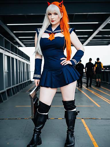 Lifestyle costume photo of Aircraft carrier oni. Cosplay clothes