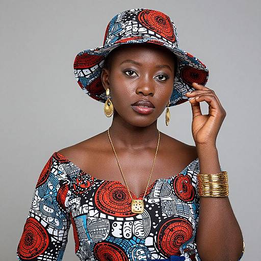Elegant African Print Fashion Portrait