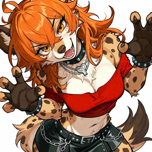 Punk Hyena Girl Portrait in Fisheye