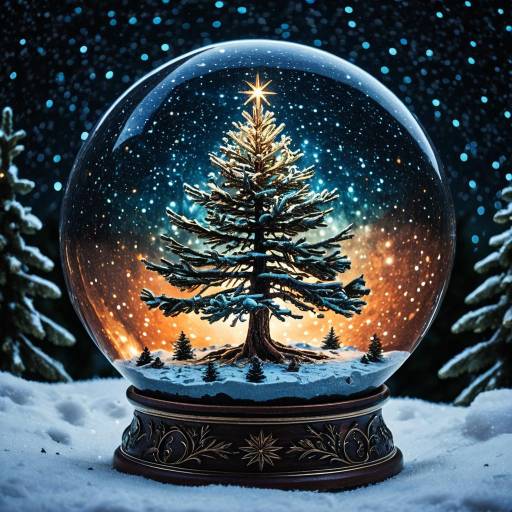 Glowing Christmas Tree Snow Globe