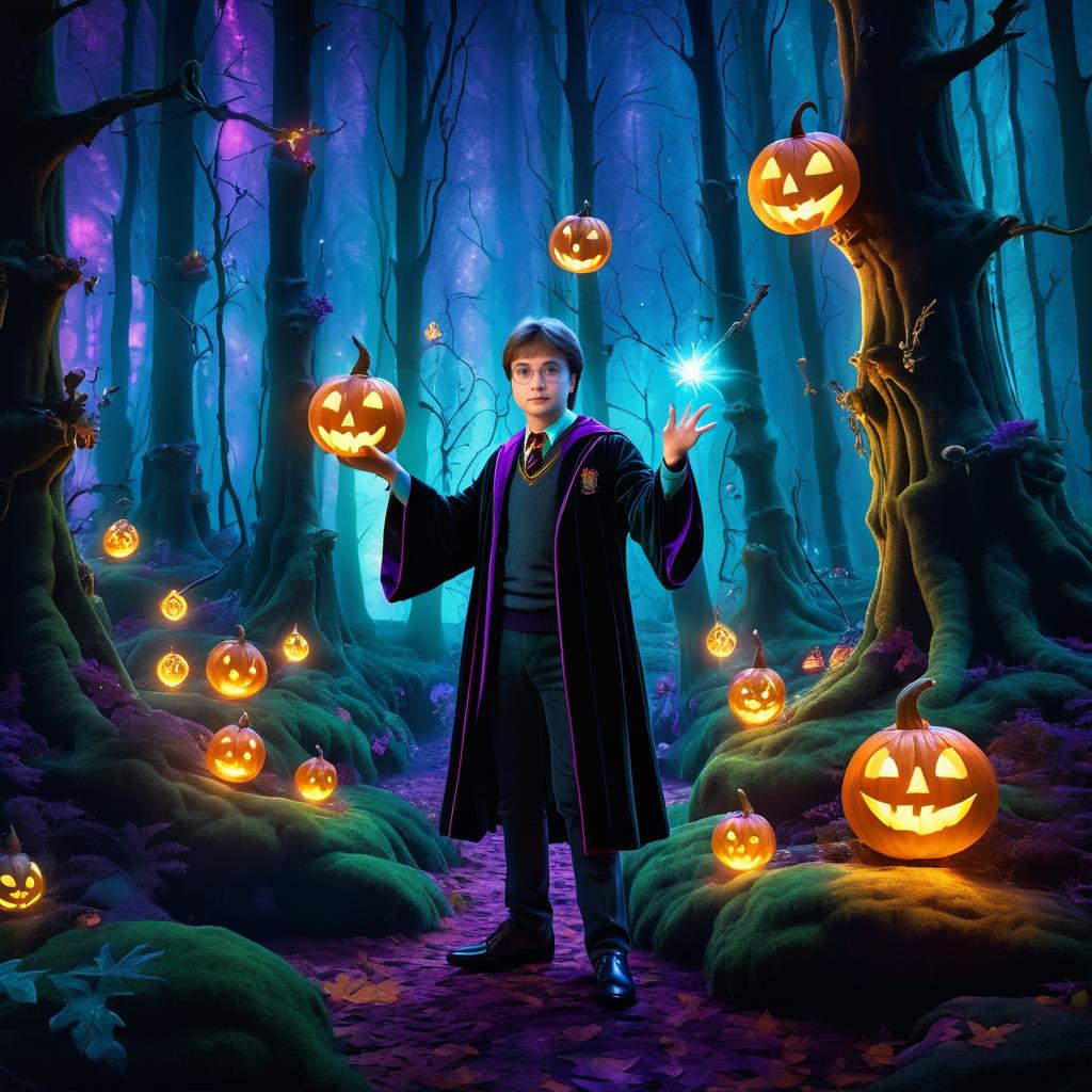 Harry Potter in an Enchanted Halloween Scene