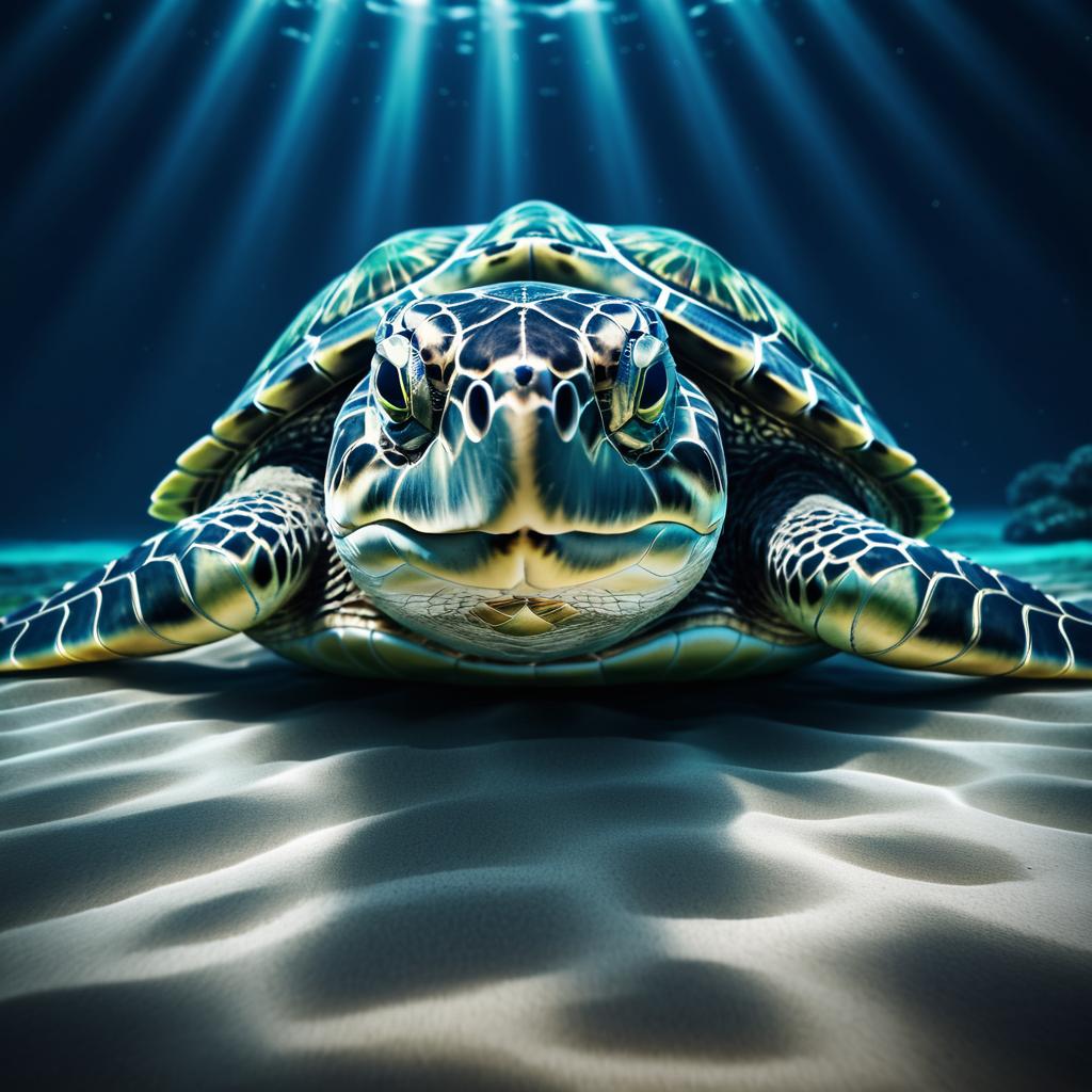 Cinematic Portrait of a Sea Turtle