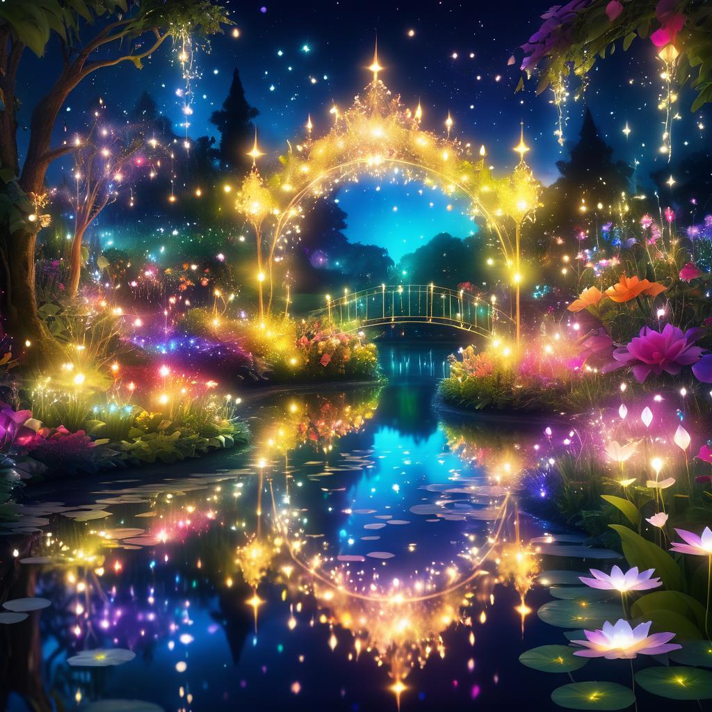 Whimsical Nighttime Fairy-Tale Garden