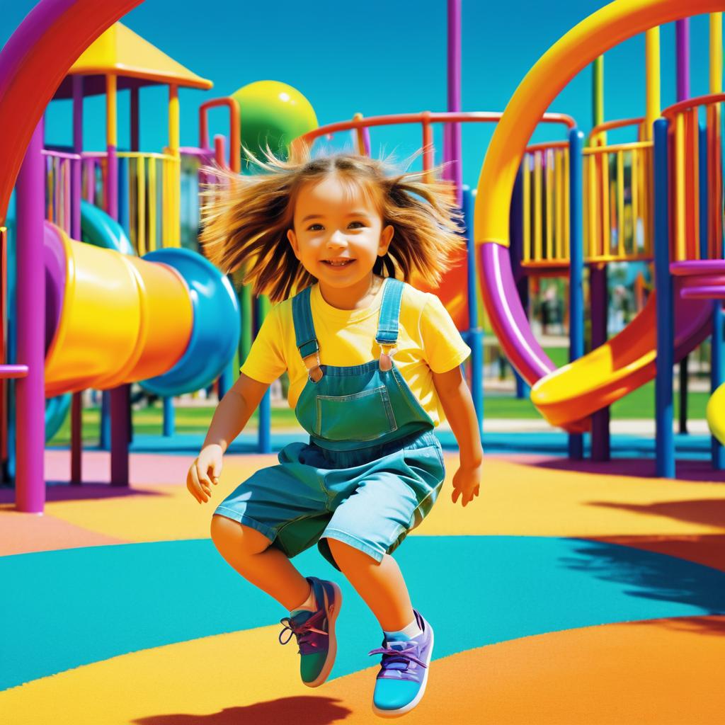 Playful Child in 2000s Playground