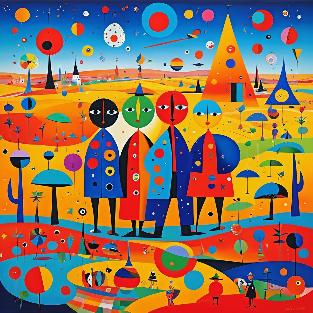 Cosmic Surrealism: A Vibrant Travel Scene