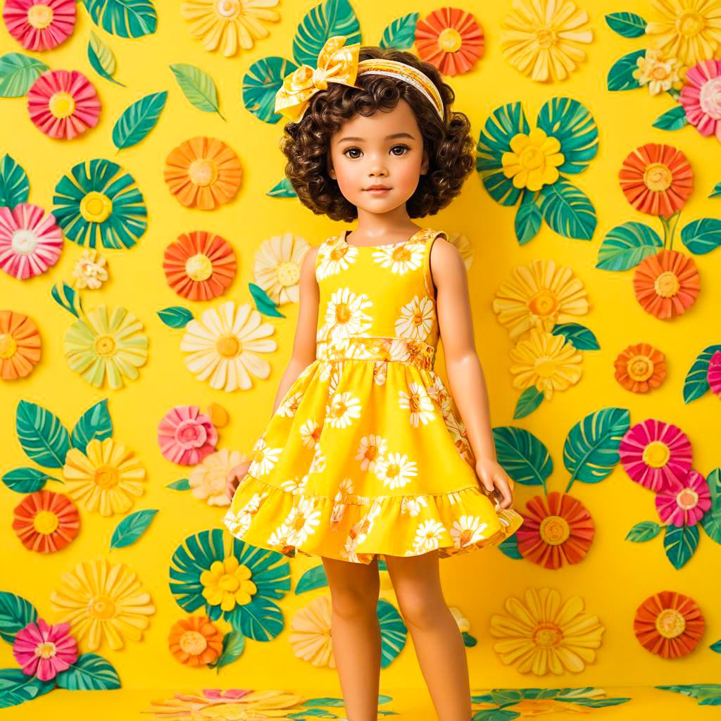 Whimsical Young Girl in Bright Fashion