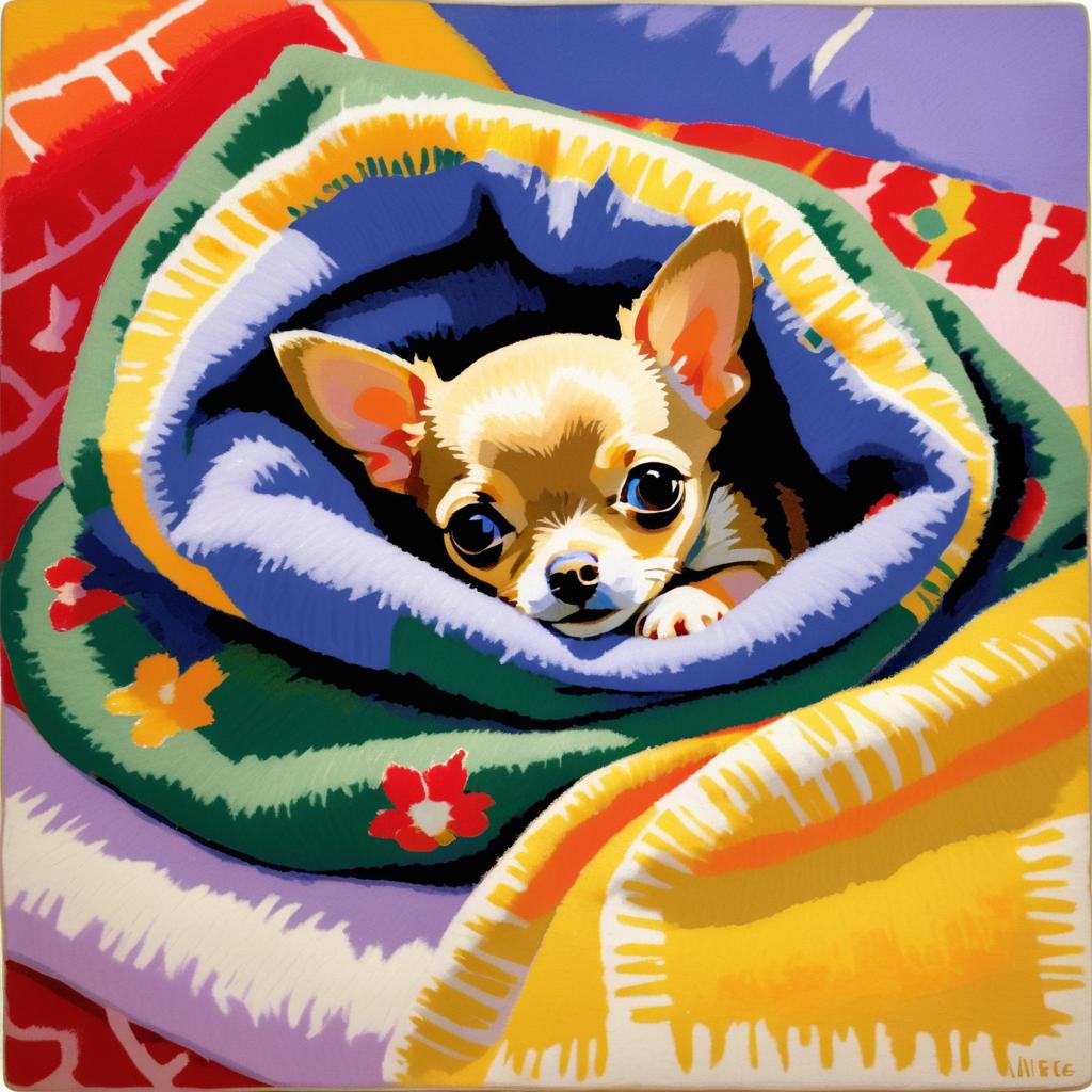 Cozy Chihuahua in Matisse Style